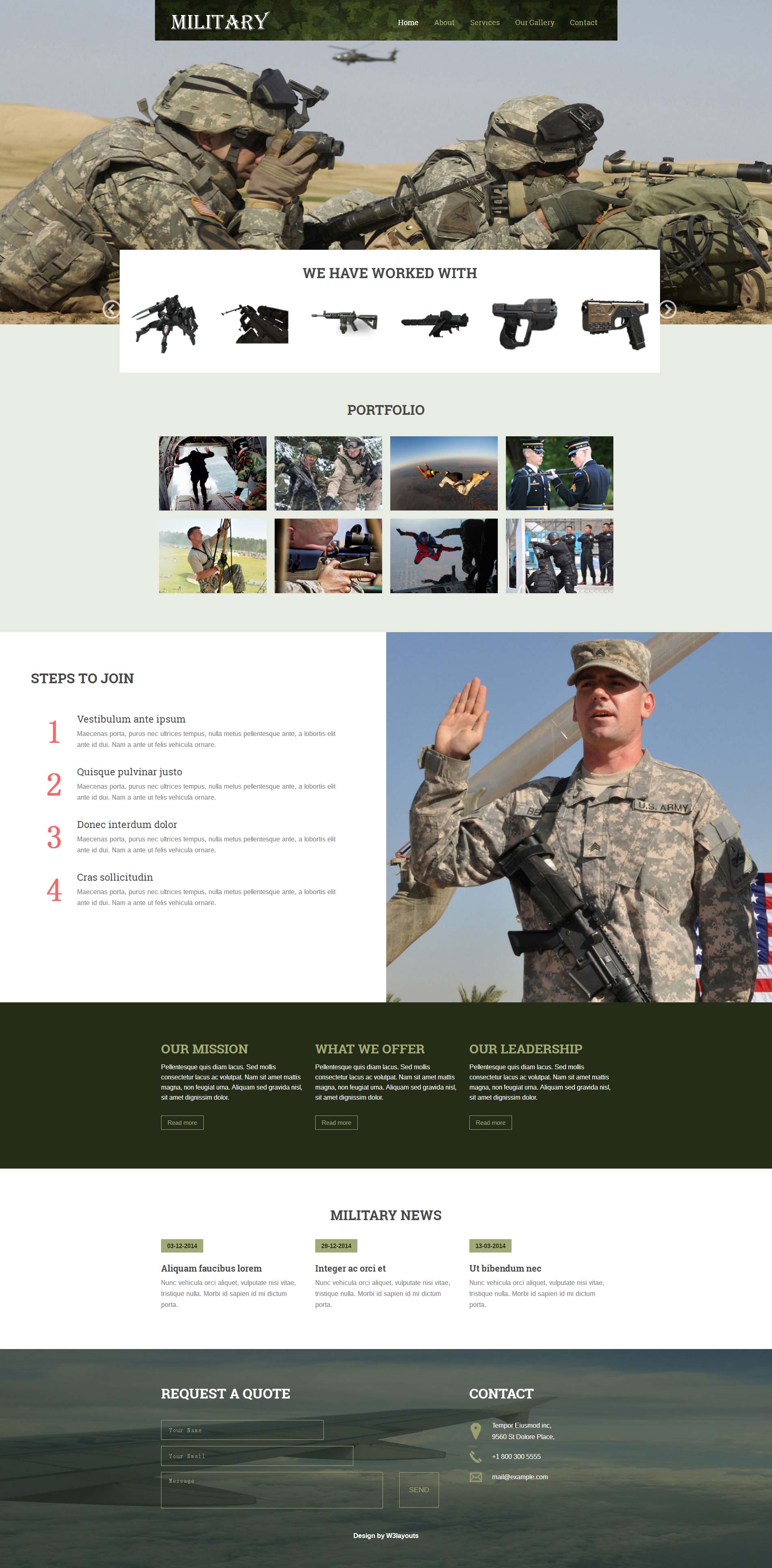 军事教育信息响应式网页模板